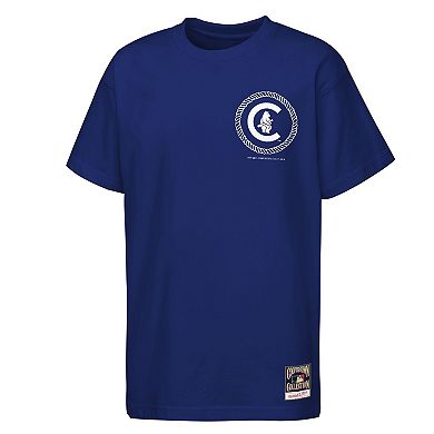 Youth Mitchell & Ness Navy Chicago Cubs Cooperstown Rodeo Rope T-Shirt