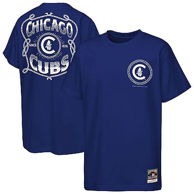 Youth Mitchell & Ness Navy Chicago Cubs Cooperstown Rodeo Rope T-Shirt