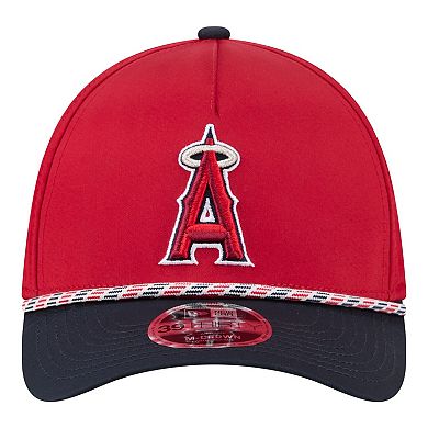 Men's New Era Red/Navy Los Angeles Angels Rope M-Crown A-Frame 39THIRTY Flex Hat