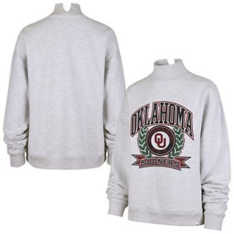 Women's '47 Gray Oklahoma Sooners Laurel Arch Mock Neck Sweatshirt
