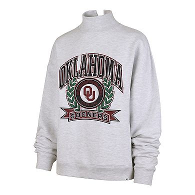Women's '47 Gray Oklahoma Sooners Laurel Arch Mock Neck Sweatshirt