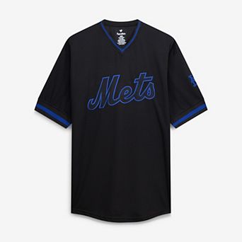 Men's Fanatics Black New York Mets Big & Tall Pop Texture V-Neck T-Shirt