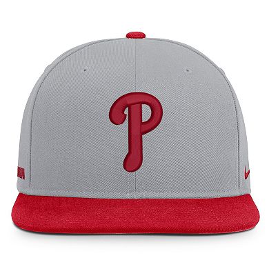 Men's Nike Gray/Red Philadelphia Phillies Primetime Pro Dri-FIT Snapback Hat