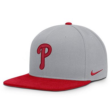 Men's Nike Gray/Red Philadelphia Phillies Primetime Pro Dri-FIT Snapback Hat
