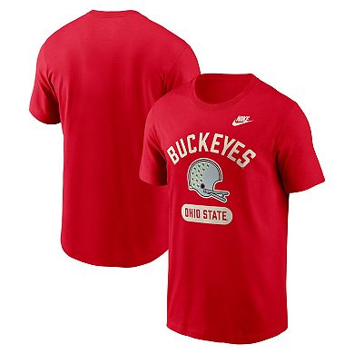 Men's Nike Scarlet Ohio State Buckeyes Legacy Arch Helmet T-Shirt