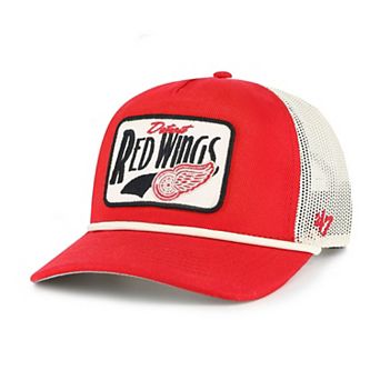 Men's '47 Red Detroit Red Wings Emmett Heavy Twill Trucker Hitch Rope Adjustable Hat