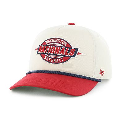 Men's '47 Natural/Red Washington Nationals Frame Out Hitch Adjustable Hat