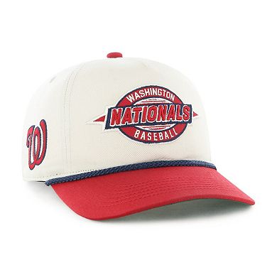 Men's '47 Natural/Red Washington Nationals Frame Out Hitch Adjustable Hat