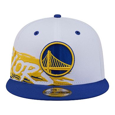 Youth New Era White/Royal Golden State Warriors Swept 9FIFTY Snapback Hat