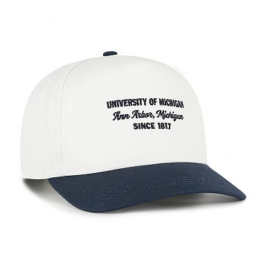 Men's '47 White Michigan Wolverines Contemporary Basics Two-Tone Hitch Adjustable Hat