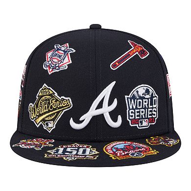 Men's New Era Navy Atlanta Braves All Over 59FIFTY Fitted Hat