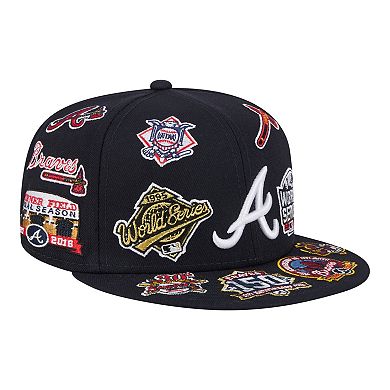 Men's New Era Navy Atlanta Braves All Over 59FIFTY Fitted Hat