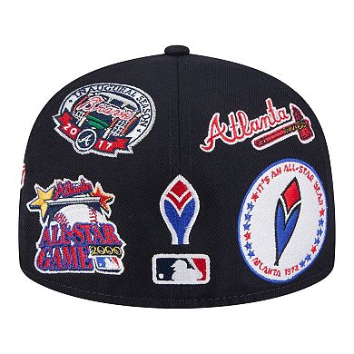 Men's New Era Navy Atlanta Braves All Over 59FIFTY Fitted Hat