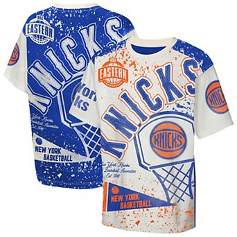 Youth Outerstuff Cream New York Knicks Top Player All-Over-Print T-Shirt