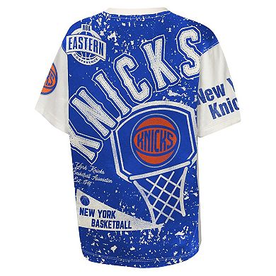 Youth Outerstuff Cream New York Knicks Top Player All-Over-Print T-Shirt