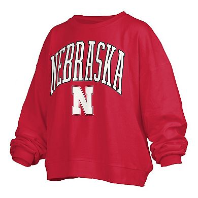 Women's Pressbox Scarlet Nebraska Huskers Plus Size Nelson Janise Sweatshirt