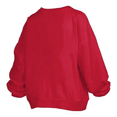 Women's Pressbox Scarlet Nebraska Huskers Plus Size Nelson Janise Sweatshirt