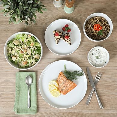 Gibson Home Rothenberg 40 Piece Stackable Porcelain Plates and Bowls Dinnerware Set