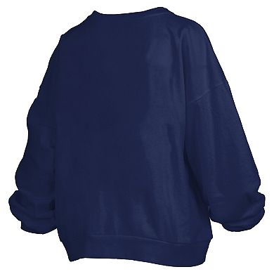 Women's Pressbox Navy West Virginia Mountaineers Plus Size Nelson Janise Sweatshirt