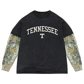 Men's Uscape Apparel Black/Camo Tennessee Volunteers Back Bay Twofer Heavyweight Long Sleeve T-Shirt