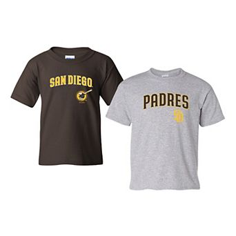 Youth Soft as a Grape Brown/Gray San Diego Padres 2-Pack Logo T-Shirt Set
