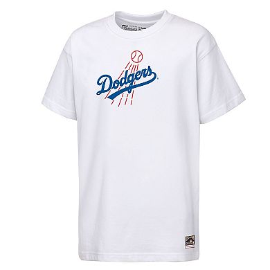 Youth Mitchell & Ness White Los Angeles Dodgers Cooperstown Concession T-Shirt