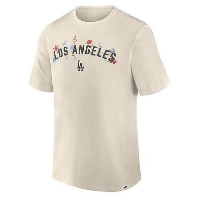 Men's Fanatics Cream Los Angeles Dodgers Bloom​ T-Shirt