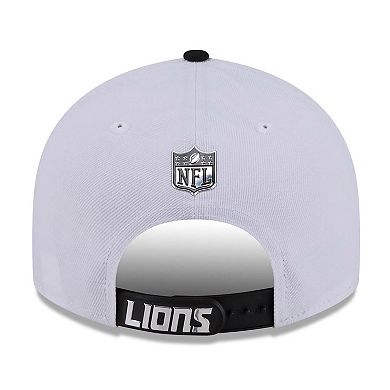 Men's New Era White/Black Detroit Lions 2026 NFL Draft Pre-Curved 9FIFTY Snapback Hat