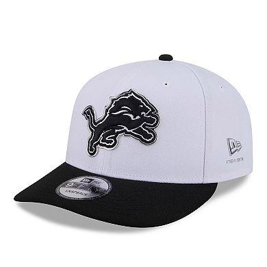 Men's New Era White/Black Detroit Lions 2026 NFL Draft Pre-Curved 9FIFTY Snapback Hat
