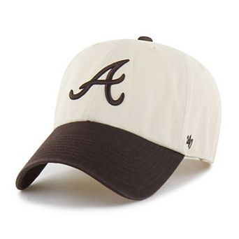 Men's '47 Natural/Brown Atlanta Braves Two-Tone Fashion Clean Up Adjustable Hat