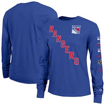 Women's Champion Royal New York Rangers 2-Hit Long Sleeve T-Shirt
