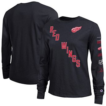 Women's Champion Black Detroit Red Wings 2-Hit Long Sleeve T-Shirt