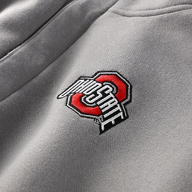 Women's ZooZatz Gray Ohio State Buckeyes Cropped Powerhouse Half-Snap Sweatshirt