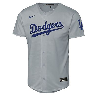 Youth Nike Gray Los Angeles Dodgers Alternate Stadium Jersey