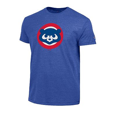 Men's Champion Royal Chicago Cubs Cooperstown Logo Tri-Blend T-Shirt