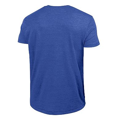 Men's Champion Royal Chicago Cubs Cooperstown Logo Tri-Blend T-Shirt