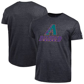 Men's Champion Black Arizona Diamondbacks Cooperstown Logo Tri-Blend T-Shirt