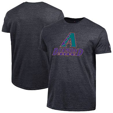 Men's Champion Black Arizona Diamondbacks Cooperstown Logo Tri-Blend T-Shirt