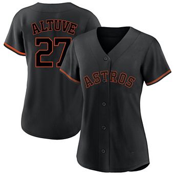 Women's Profile Jose Altuve Black Houston Astros Plus Size Player Name & Number Fashion Jersey
