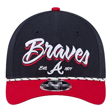 Men's New Era Navy/Red Atlanta Braves Team Loyal 9FORTY M-Crown Adjustable Hat