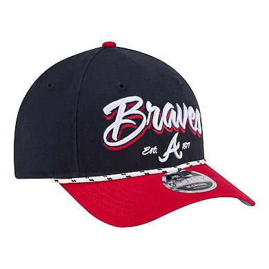 Men's New Era Navy/Red Atlanta Braves Team Loyal 9FORTY M-Crown Adjustable Hat