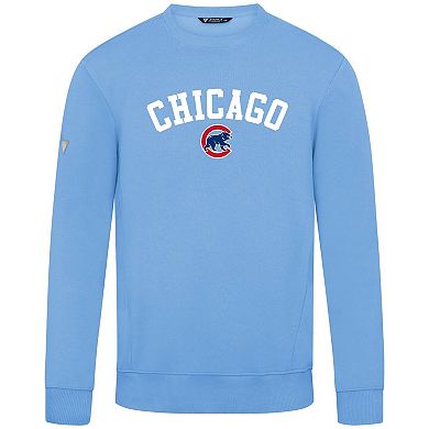 Men's Levelwear Light Blue Chicago Cubs Zane Felt Arch Pullover Sweatshirt