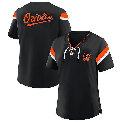 Women's Profile Black Baltimore Orioles Lace-Up T-Shirt