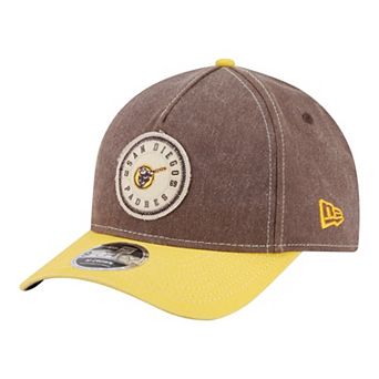 Men's New Era Brown/Gold San Diego Padres Felt M-Crown A-Frame 9FORTY Adjustable Hat