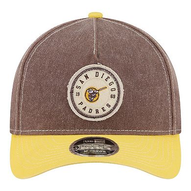 Men's New Era Brown/Gold San Diego Padres Felt M-Crown 9FORTY Adjustable Hat