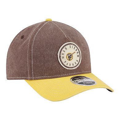 Men's New Era Brown/Gold San Diego Padres Felt M-Crown 9FORTY Adjustable Hat