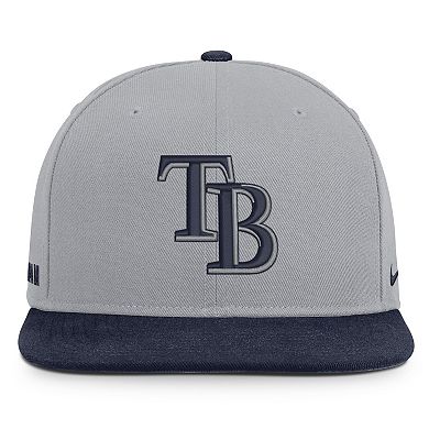 Men's Nike Gray/Navy Tampa Bay Rays Primetime Pro Dri-FIT Snapback Hat