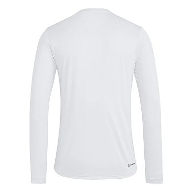 Men's adidas White Texas Tech Red Raiders Legacy On Lock Pregame Long Sleeve T-Shirt