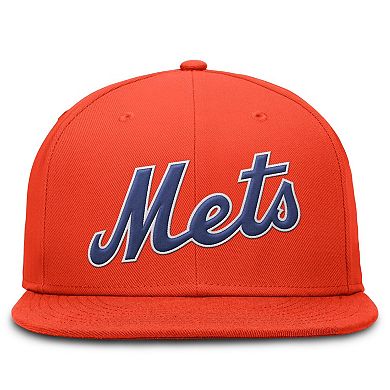 Men's Nike Orange New York Mets Wordmark Dri-FIT Round Bill True Fitted Hat