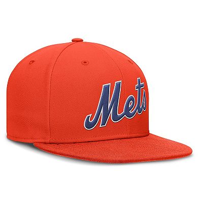 Men's Nike Orange New York Mets Wordmark Dri-FIT Round Bill True Fitted Hat